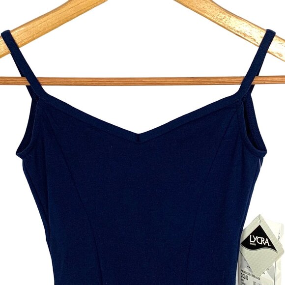 Capezio Princess Camisole Leotard Navy Blue Adult XS CC101 Lined Shelf Bra - Picture 2 of 10